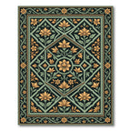 Golden Lotus Lattice Ornament Rug