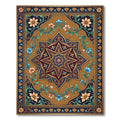Ornate Ochre Floral Star Medallion Rug