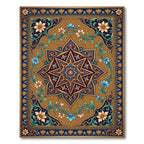 Ornate Ochre Floral Star Medallion Rug