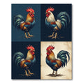 Vibrant Gallic Rooster Multicolored Panel Rug