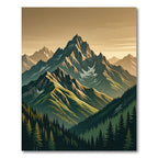 Majestic Alpine Peak Mountain Scenery Rug