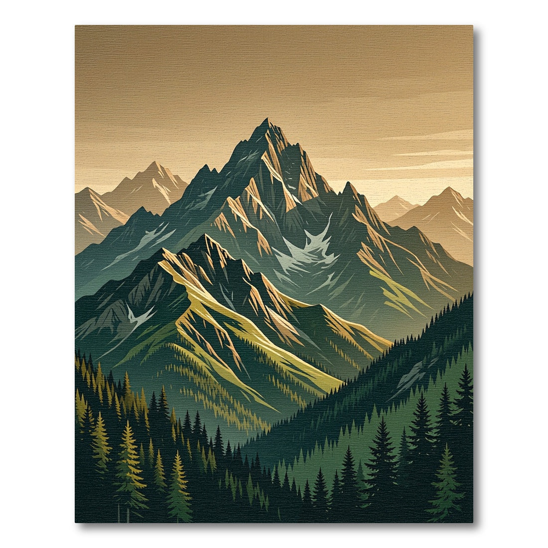 Majestic Alpine Peak Mountain Scenery Rug