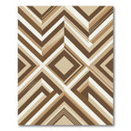 Modern Brown Geometric Chevron Diamond Rug