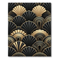 Elegant Gold and Black Art Deco Fan Rug