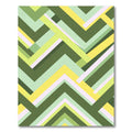 Modern Green Yellow Chevron Geometric Rug