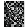 Monochromatic Shattered Checkerboard Effect Rug