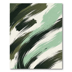 Deep Green Mint Brushstroke Abstract Rug