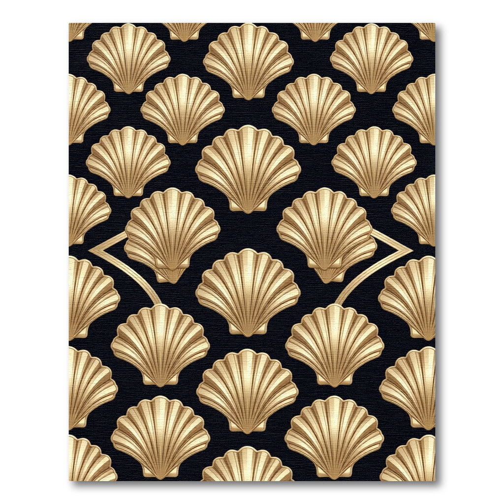 Art Deco Gold Scalloped Shell Rug