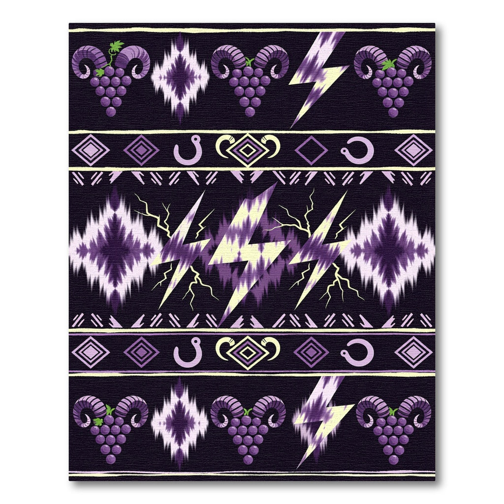 Purple Ram Grapes Lightning Bolt Rug
