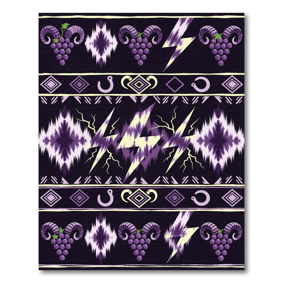 Purple Ram Grapes Lightning Bolt Rug