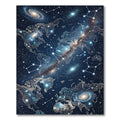 Cosmic World Map Starry Night Rug