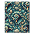 Teal Seashell Spiral Nautical Ocean Art Rug