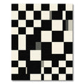 Bold Black and White Checkerboard Grid Rug