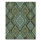 Sage and Olive Ornate Diamond Scroll Rug