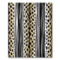Leopard Stripe Black White Gold Accents Rug