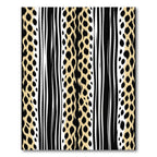 Leopard Stripe Black White Gold Accents Rug