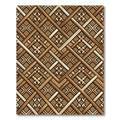 Earthy Geometric Lattice Woven Wood Rug