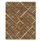 Earthy Geometric Lattice Woven Wood Rug