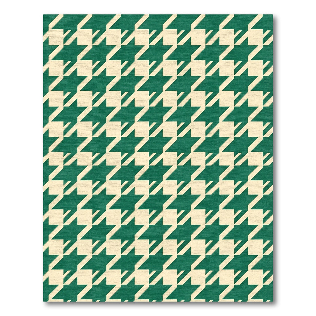 Classic Green Houndstooth Pattern Rug