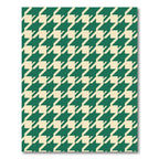 Classic Green Houndstooth Pattern Rug