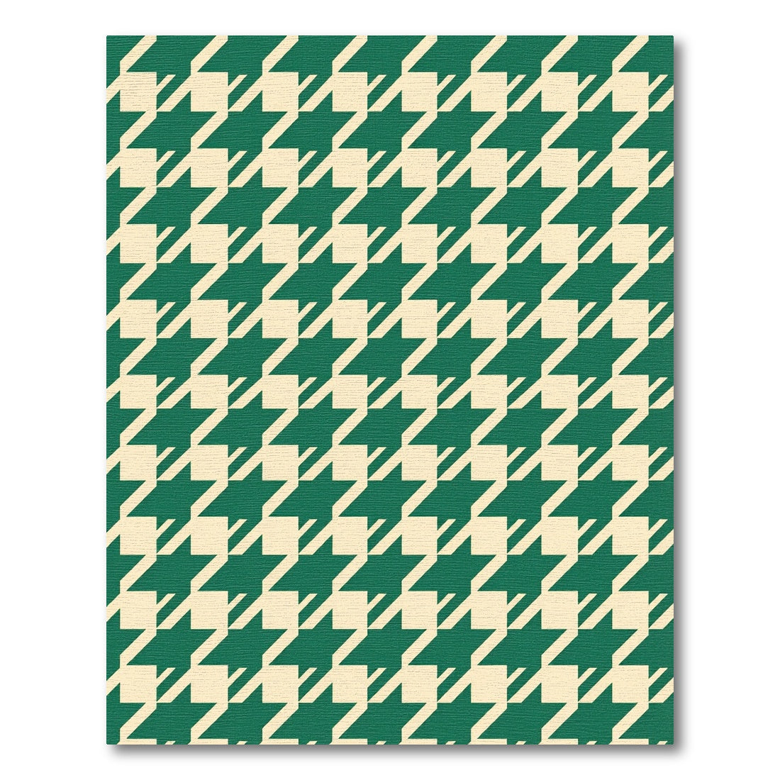 Classic Green Houndstooth Pattern Rug
