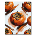 Vibrant Orange Persimmon Fruit Orchard Rug