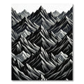 Dramatic Black White Jagged Peaks Rug