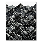 Dramatic Black White Jagged Peaks Rug