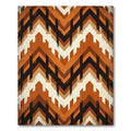 Earthy Terracotta Chevron Geometric Abstract Rug