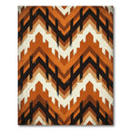 Earthy Terracotta Chevron Geometric Abstract Rug