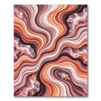 Terracotta And Pink Wavy Flow Rug