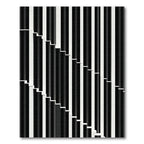 Modern Black White Staircase Stripes Rug