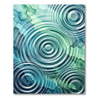 Serene Teal Concentric Ripples Abstract Rug