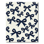 Elegant Dark Navy Bow Ribbon Composition Rug