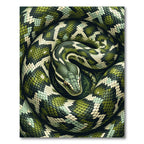 Coiled Emerald Forest Serpent Scale Rug