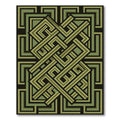 Olive Geometric Interlocking Labyrinth Art Rug