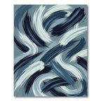 Abstract Navy and Sky Blue Swirl Rug