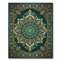 Emerald Forest Ornate Floral Medallion Rug