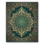 Emerald Forest Ornate Floral Medallion Rug