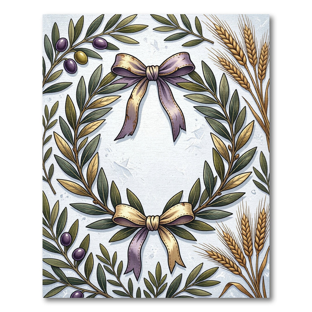 Olive Branch Wheat Wreath Harvest Rug