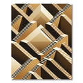 Golden Escher Inspired Staircase Illusion Rug