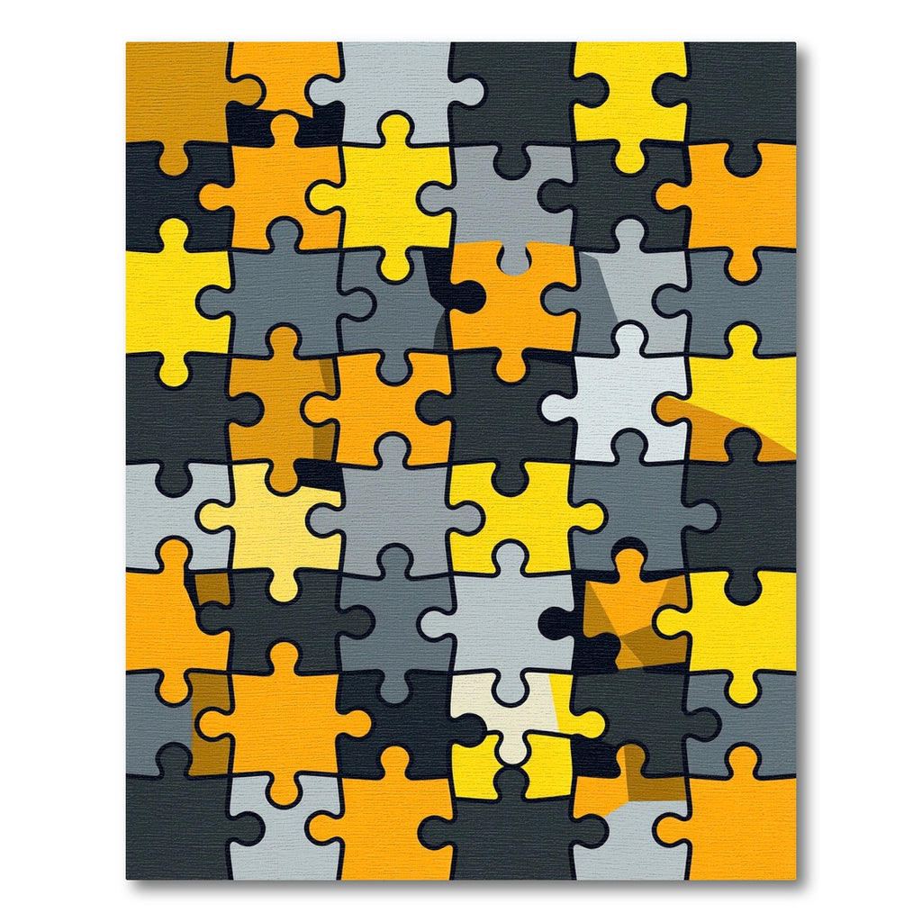 Modern Geometric Jigsaw Puzzle Abstract Rug