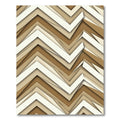 Modern Beige Chevron Layered Abstract Rug