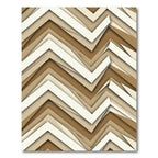 Modern Beige Chevron Layered Abstract Rug