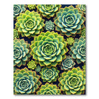 Lush Succulent Garden Botanical Art Rug