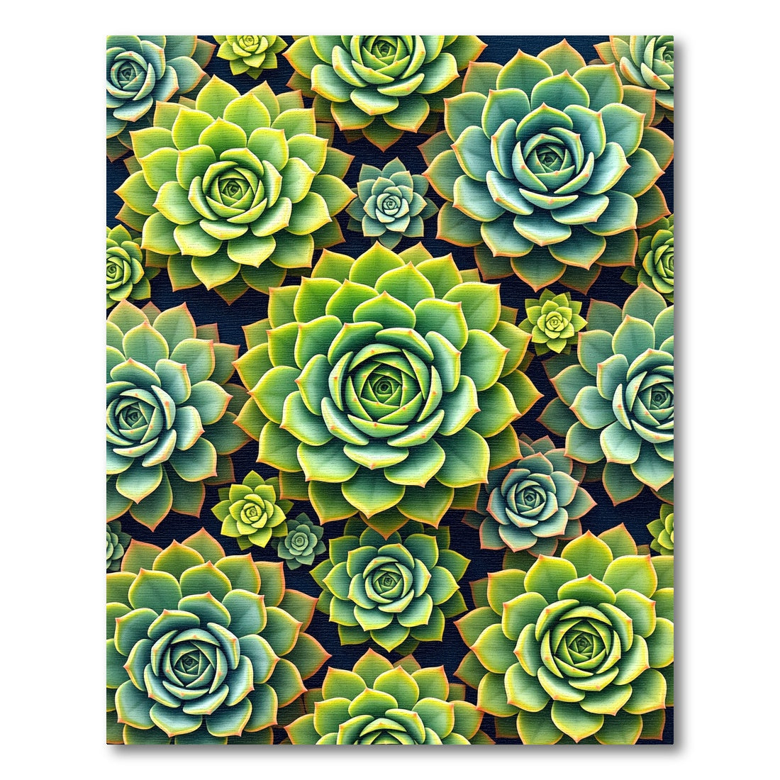 Lush Succulent Garden Botanical Art Rug