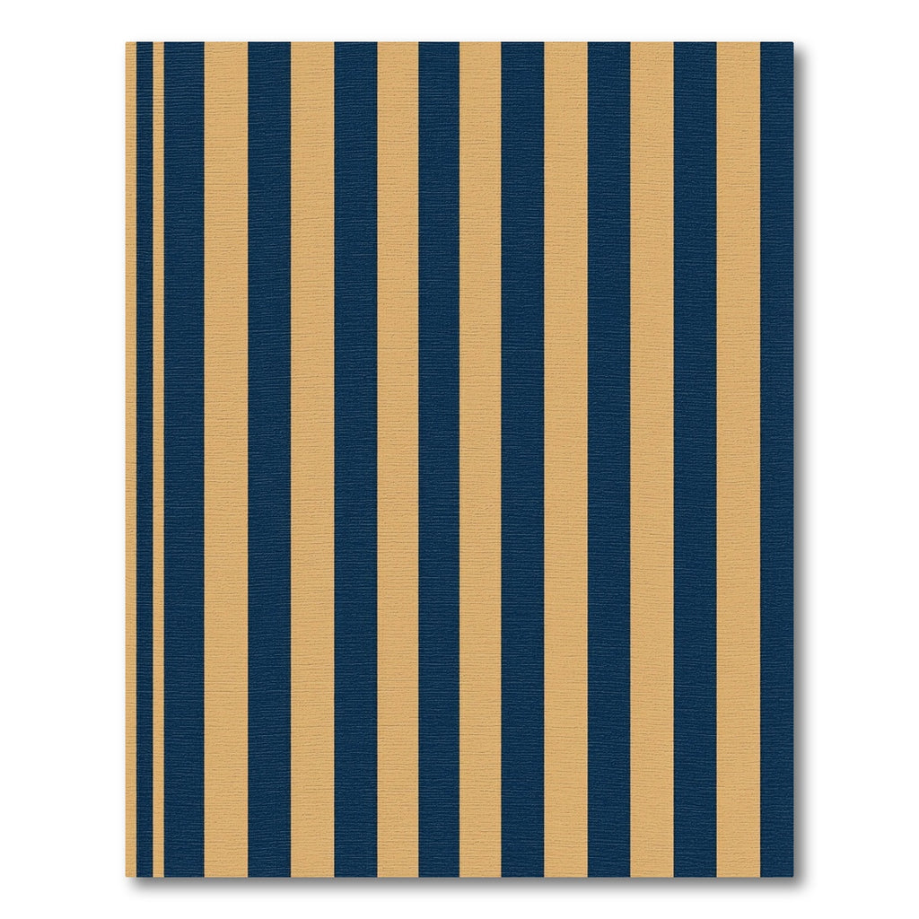 Classic Navy and Gold Vertical Stripe Rug