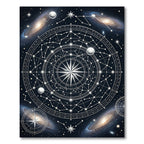 Cosmic Celestial Compass Star Map Rug