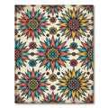 Retro Vibrant Floral Sunburst Abstract Rug