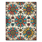 Retro Vibrant Floral Sunburst Abstract Rug